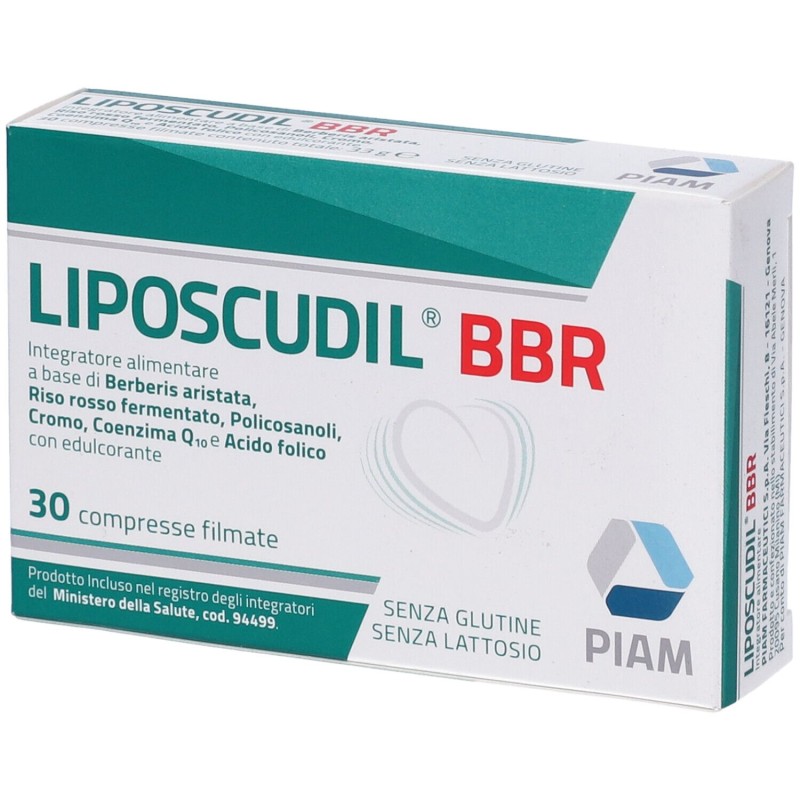 Scatola originale del prodotto Liposcudil BBR Integratore Alimentare per ColesteroloAss 30 Compresse