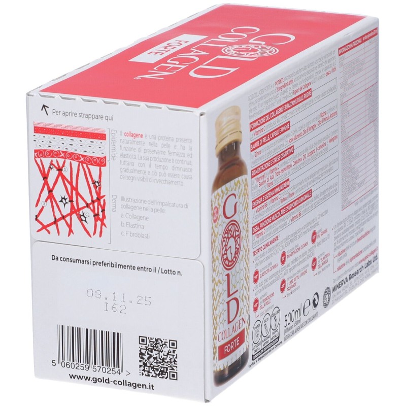 Visualizzazione chiara di Gold Collagen Forte Integratore Antiage 10 Flaconcini 50ml