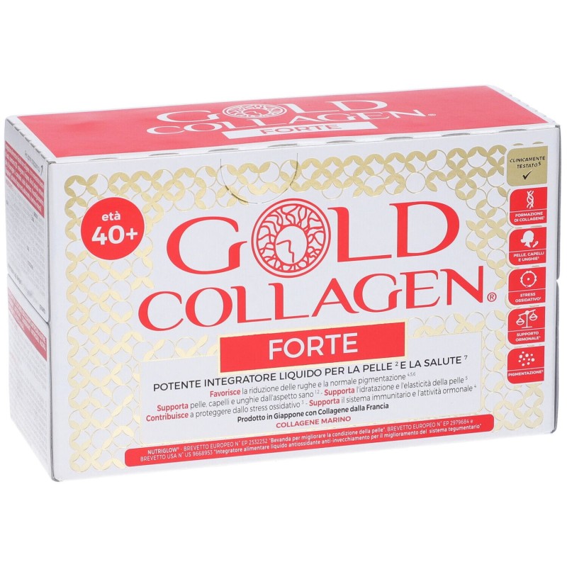 Packaging integro del prodotto Gold Collagen Forte Integratore Antiage 10 Flaconcini 50ml