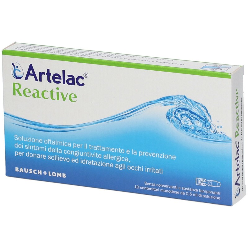 Primo piano di Artelac Reactive Collirio per Irritazione Occhi 10 Pezzi