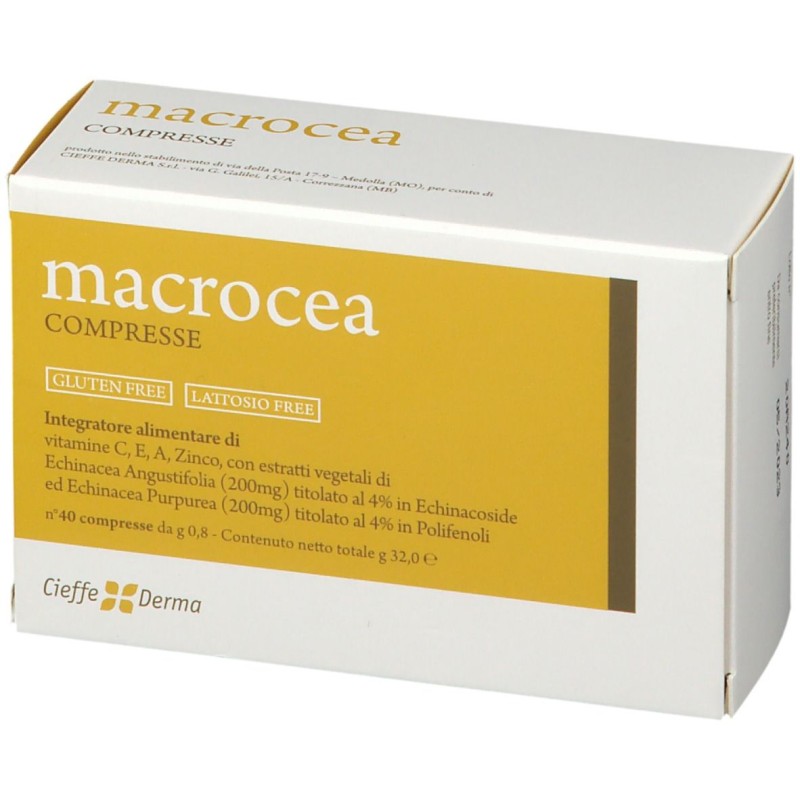 Confezione sigillata di Macrocea Integratore per Infezioni Cutanee e Sistema Immunitario 40 Compresse Confezione sigillata di Macrocea Integratore per Infezioni Cutanee e Sistema Immunitario 40 Compresse