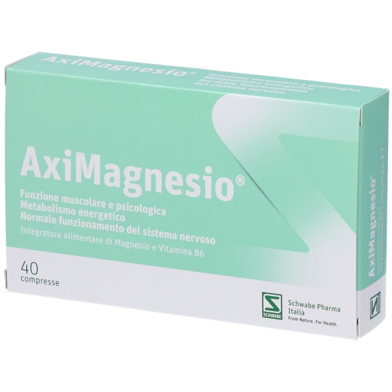 Scatola integra del prodotto Aximagnesio Integratore con Magnesio 40 Compresse