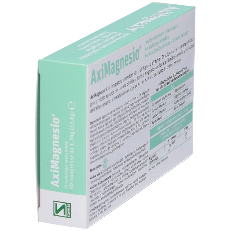 Visualizzazione chiara di Aximagnesio Integratore con Magnesio 40 Compresse