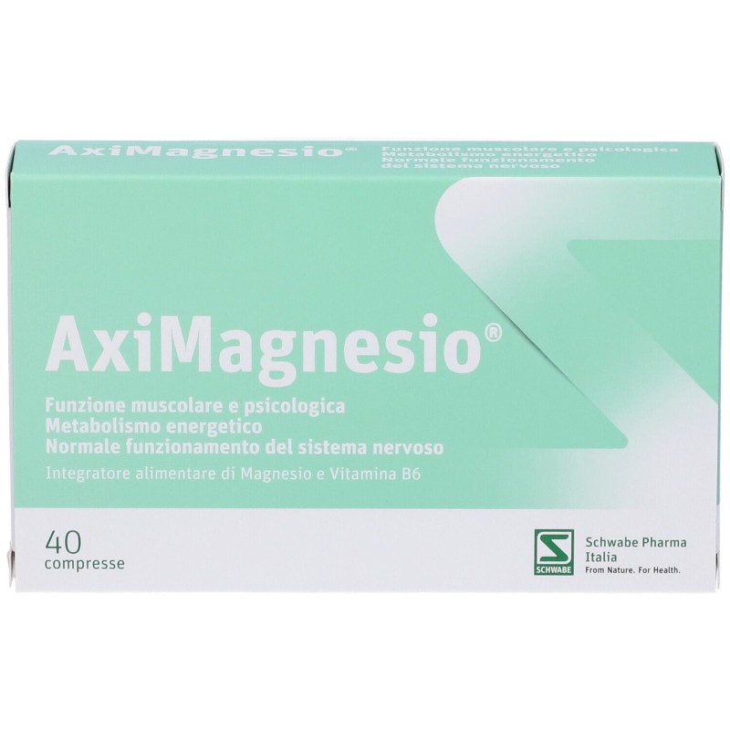 Scatola originale del prodotto Aximagnesio Integratore con Magnesio 40 Compresse