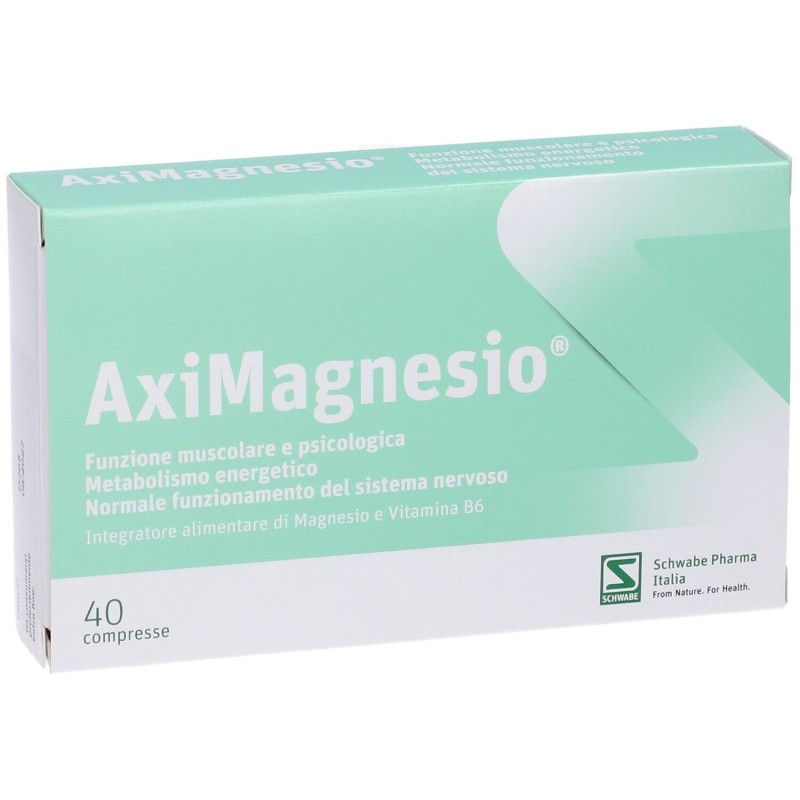 Packaging integro del prodotto Aximagnesio Integratore con Magnesio 40 Compresse