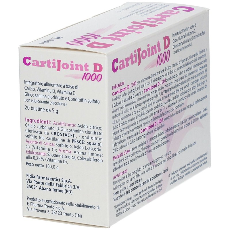 Aspetto del prodotto Cartijoint D 1000 Integratore per Ossa 20 Bustine Aspetto del prodotto Cartijoint D 1000 Integratore per Ossa 20 Bustine