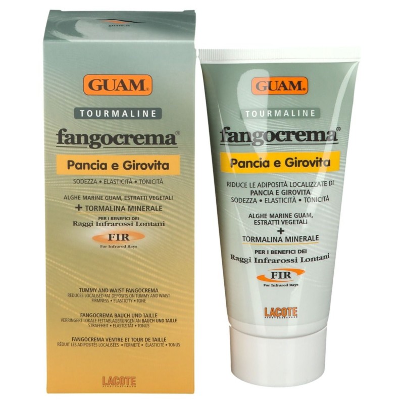 Scatola integra del prodotto Guam Fango FIR Tourmaline Crema Anticellulite Pancia e Girovita 150 ml Scatola integra del prodotto Guam Fango FIR Tourmaline Crema Anticellulite Pancia e Girovita 150 ml