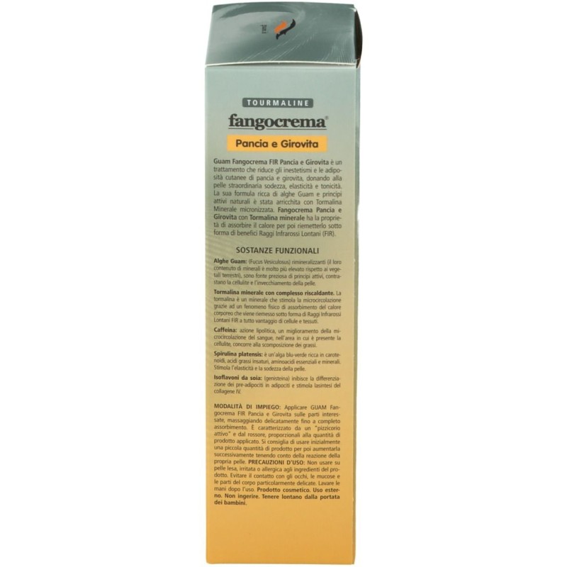 Packaging del prodotto Guam Fango FIR Tourmaline Crema Anticellulite Pancia e Girovita 150 ml Packaging del prodotto Guam Fango FIR Tourmaline Crema Anticellulite Pancia e Girovita 150 ml
