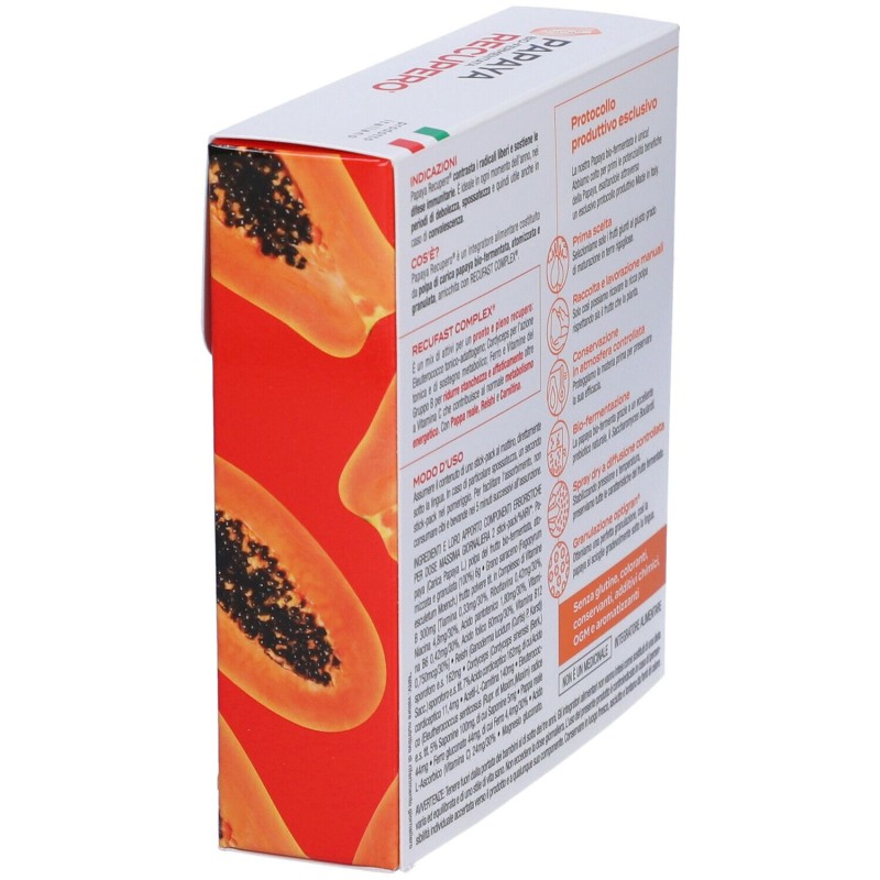 Foto ravvicinata di Zuccari Papaya Recupero Integratore Ricostituente 14 Stick