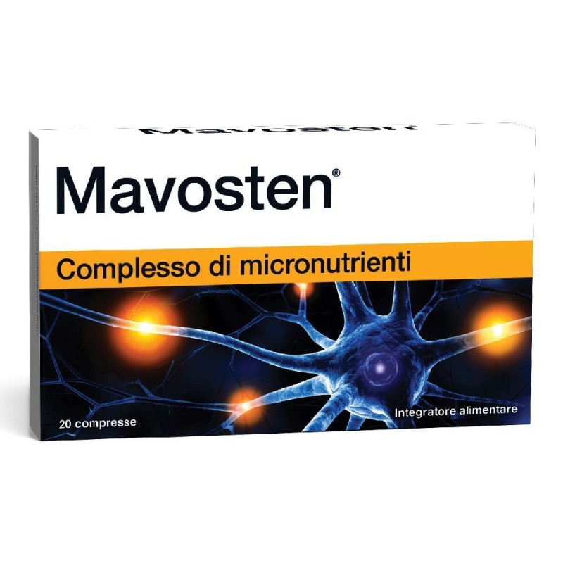 Confezione sigillata di Mavosten Integratore per Benessere dei Nervi 20 Compresse Confezione sigillata di Mavosten Integratore per Benessere dei Nervi 20 Compresse