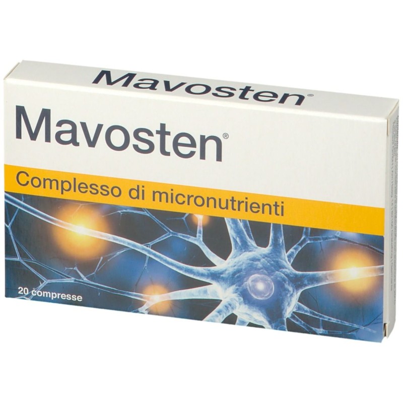 Packaging del prodotto Mavosten Integratore per Benessere dei Nervi 20 Compresse Packaging del prodotto Mavosten Integratore per Benessere dei Nervi 20 Compresse