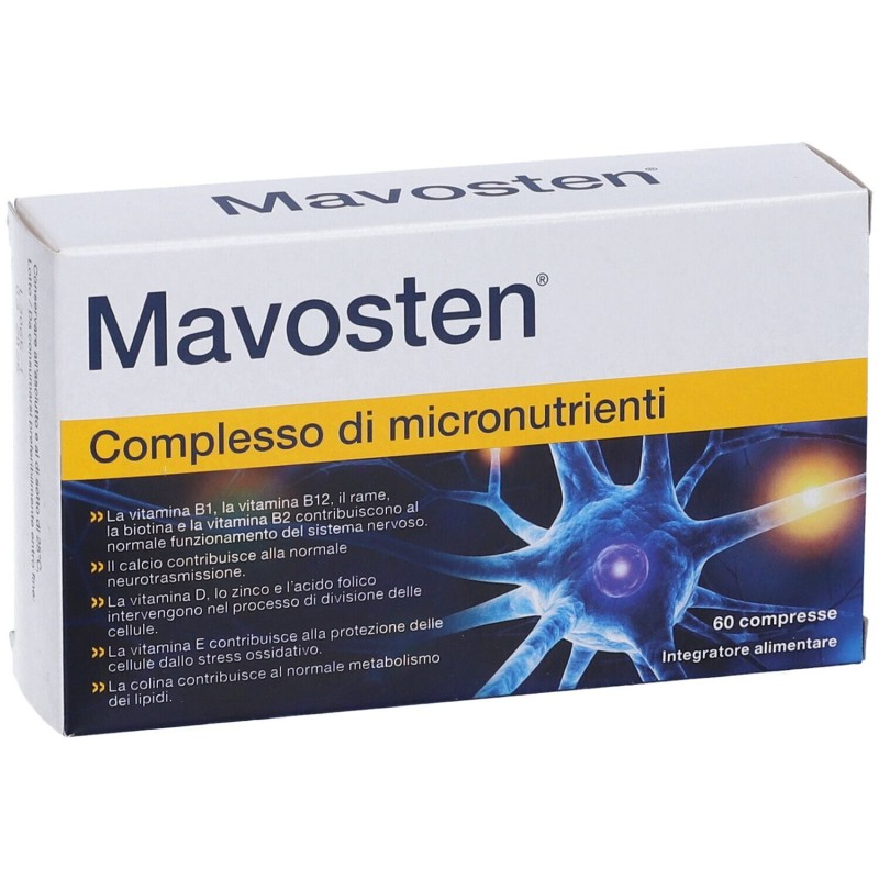 Immagine reale di Mavosten Integratore per Benessere dei Nervi 60 Compresse Immagine reale di Mavosten Integratore per Benessere dei Nervi 60 Compresse