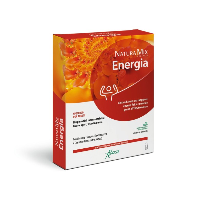 Confezione commerciale diAboca Natura Mix Advanced Energia 10 Flaconcini Energizzanti Confezione commerciale diAboca Natura Mix Advanced Energia 10 Flaconcini Energizzanti