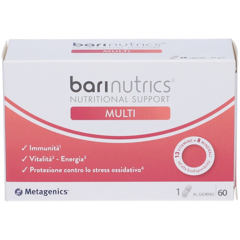 Primo piano di Metagenics Barinutrics Multi Integratore con Vitamine e Minerali 60 Capsule Primo piano di Metagenics Barinutrics Multi Integratore con Vitamine e Minerali 60 Capsule