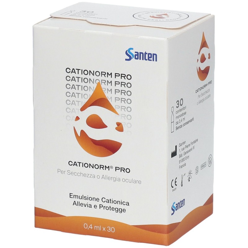 Confezione sigillata di Cationorm Pro Collirio per gli Occhi Secchi 30 Fiale da 0,4ml