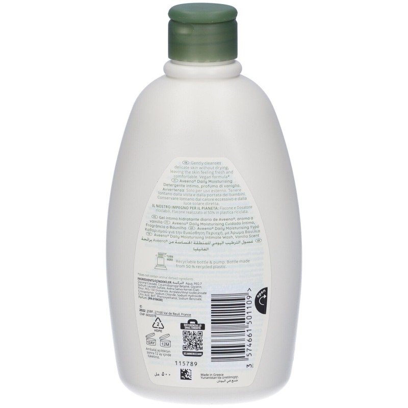 Immagine reale di Aveeno Detergente Intimo Lenitivo Idratante 500ml Immagine reale di Aveeno Detergente Intimo Lenitivo Idratante 500ml