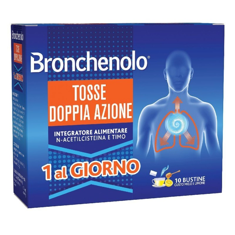 Foto ravvicinata di Bronchenolo Tosse Doppia Azione per la Tosse al Miele e Limone 10 Bustine Foto ravvicinata di Bronchenolo Tosse Doppia Azione per la Tosse al Miele e Limone 10 Bustine