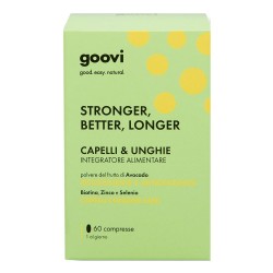 Presentazione grafica di Goovi Stronger, Better and Longer Integratore per Capelli e Unghie 60 Compresse Presentazione grafica di Goovi Stronger, Better and Longer Integratore per Capelli e Unghie 60 Compresse