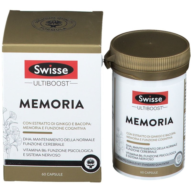 Pack ufficiale del prodotto Swisse Ultiboost Memoria Integratore per Memoria 60 Capsule + OMAGGIO