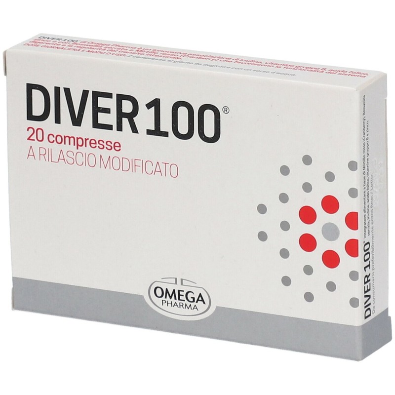 Immagine reale di Diver 100 Integratore per Funzionalità Digestiva 20 Compresse Immagine reale di Diver 100 Integratore per Funzionalità Digestiva 20 Compresse