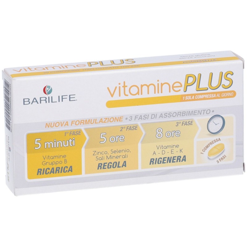 Scatola originale del prodotto Barilfe Vitamine Plus Integratore Vitaminico 30 Compresse Scatola originale del prodotto Barilfe Vitamine Plus Integratore Vitaminico 30 Compresse