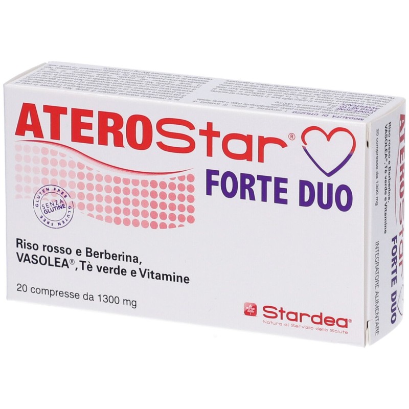 Confezione commerciale diStardea Aterostar Forte Duo Integratore per il Colesterolo 20 Compresse Confezione commerciale diStardea Aterostar Forte Duo Integratore per il Colesterolo 20 Compresse