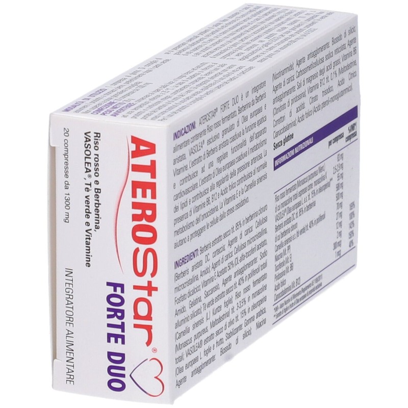 Dettaglio del packaging di Stardea Aterostar Forte Duo Integratore per il Colesterolo 20 Compresse Dettaglio del packaging di Stardea Aterostar Forte Duo Integratore per il Colesterolo 20 Compresse
