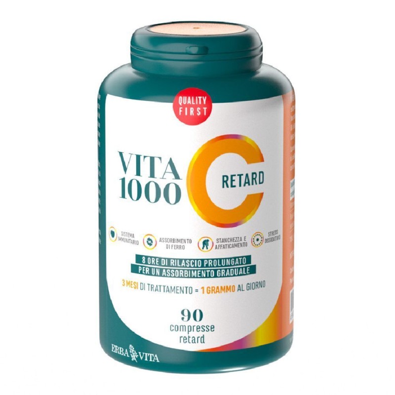 Vista del prodotto Erba Vita VIta C 1000 Retard Integratore Ricostituente 90 Compresse