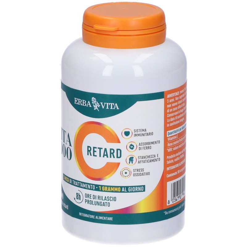 Scatola integra del prodotto Erba Vita VIta C 1000 Retard Integratore Ricostituente 90 Compresse