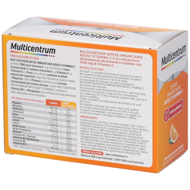 Pack ufficiale del prodotto Multicentrum Difese Immunitarie Integratore di Vitamina C Formato Convenienza 28 Bustine Pack ufficiale del prodotto Multicentrum Difese Immunitarie Integratore di Vitamina C Formato Convenienza 28 Bustine