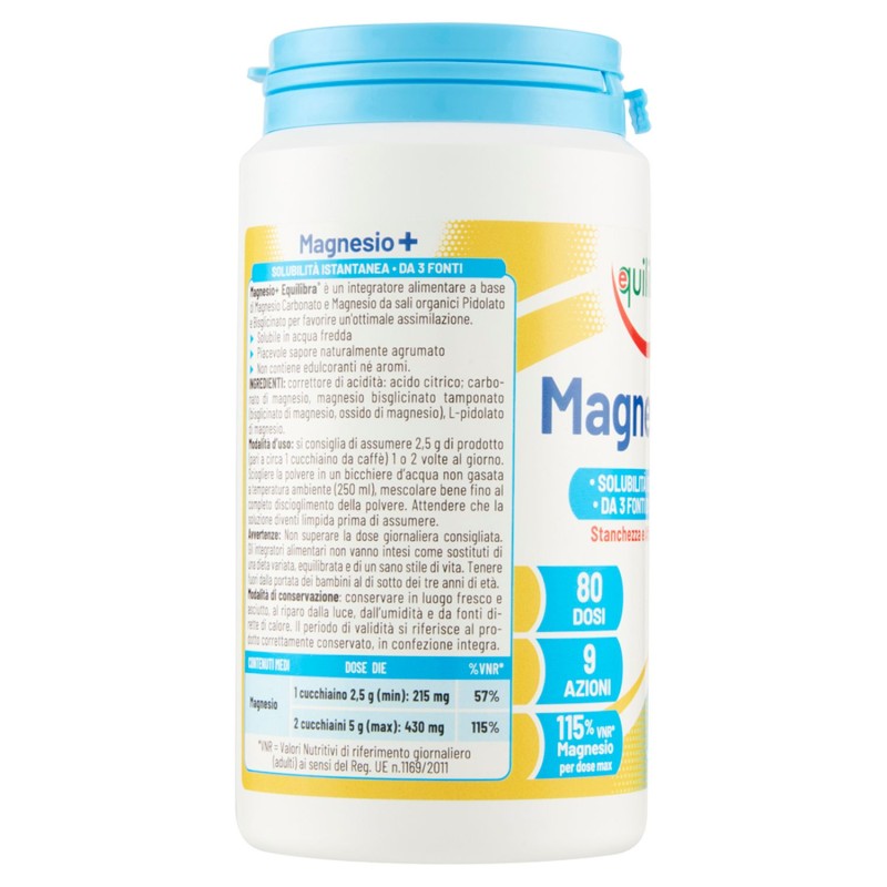 Immagine reale di Equilibra Magnesio+ Integratore Ricostituente 200g Immagine reale di Equilibra Magnesio+ Integratore Ricostituente 200g