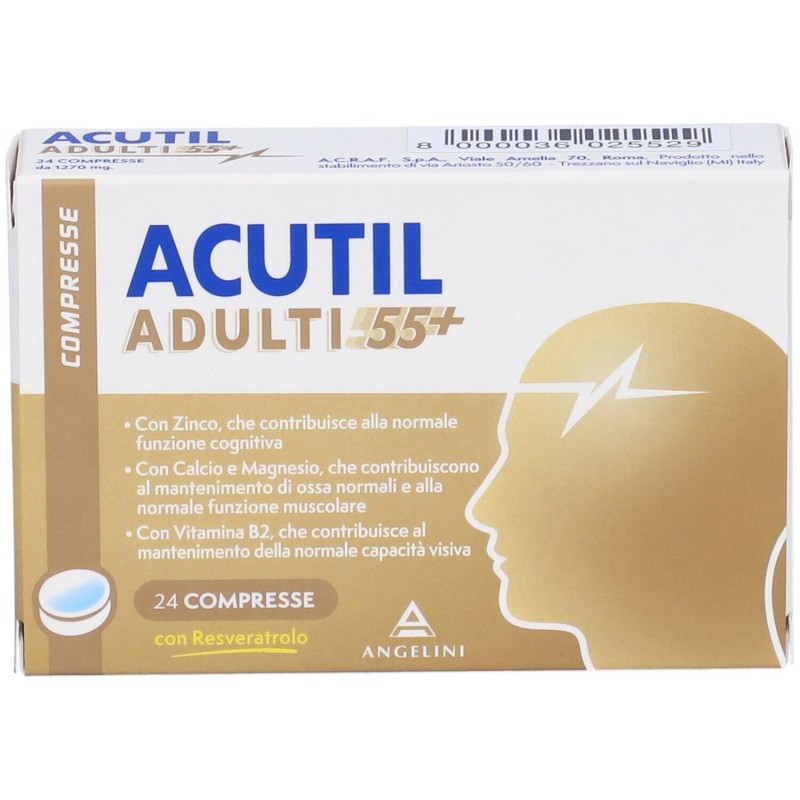 Foto ravvicinata di Acutil Adulti 55+ Integratore per Forza Fisica e Mentale 24 Compresse Foto ravvicinata di Acutil Adulti 55+ Integratore per Forza Fisica e Mentale 24 Compresse