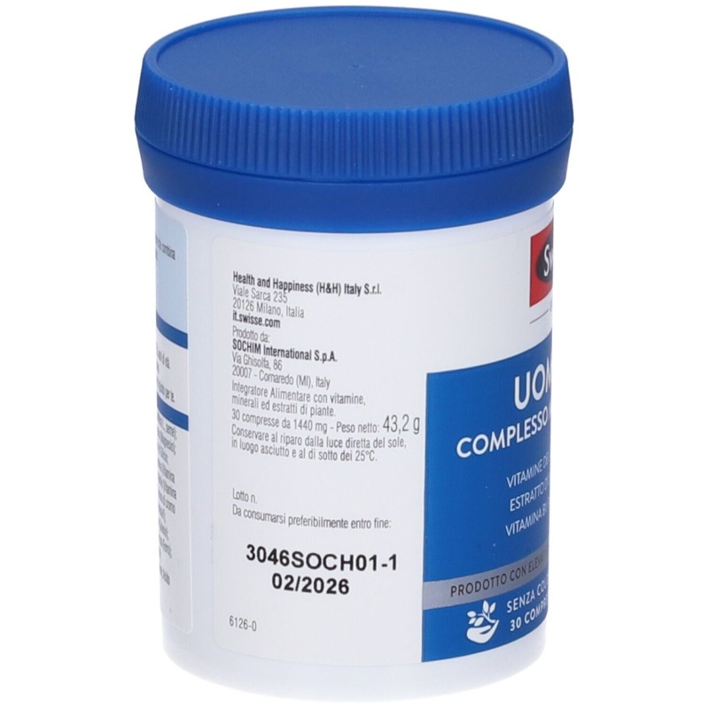 Packaging integro del prodotto Swisse Uomo 50+ Multivitaminico Integratore per Uomini dai 50 Anni 30 Compresse Packaging integro del prodotto Swisse Uomo 50+ Multivitaminico Integratore per Uomini dai 50 Anni 30 Compresse
