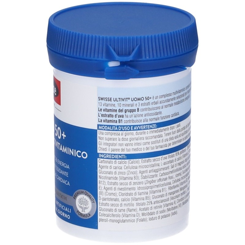 Confezione commerciale diSwisse Uomo 50+ Multivitaminico Integratore per Uomini dai 50 Anni 30 Compresse Confezione commerciale diSwisse Uomo 50+ Multivitaminico Integratore per Uomini dai 50 Anni 30 Compresse