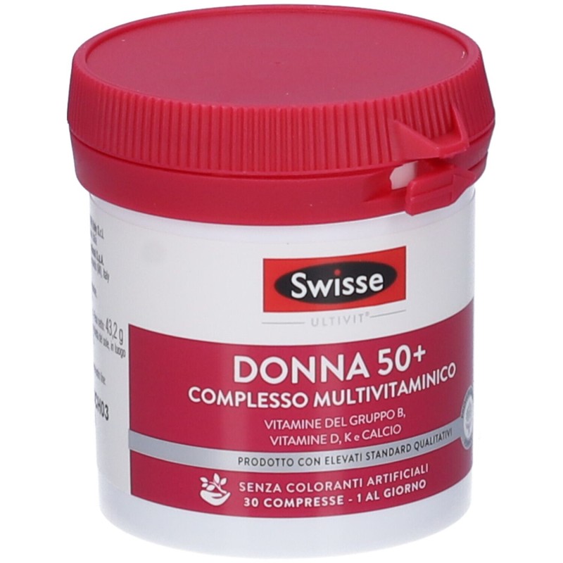 Foto illustrativa del packaging di Swisse Donna 50+ Multivitaminico Donne dai 50 Anni 30 Compresse Foto illustrativa del packaging di Swisse Donna 50+ Multivitaminico Donne dai 50 Anni 30 Compresse