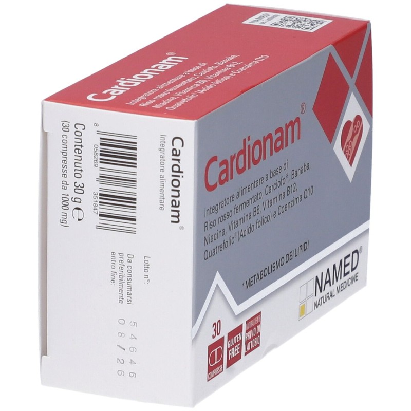 Pack ufficiale del prodotto Named Cardionam Integratore per il Colesterolo 30 Compresse Pack ufficiale del prodotto Named Cardionam Integratore per il Colesterolo 30 Compresse