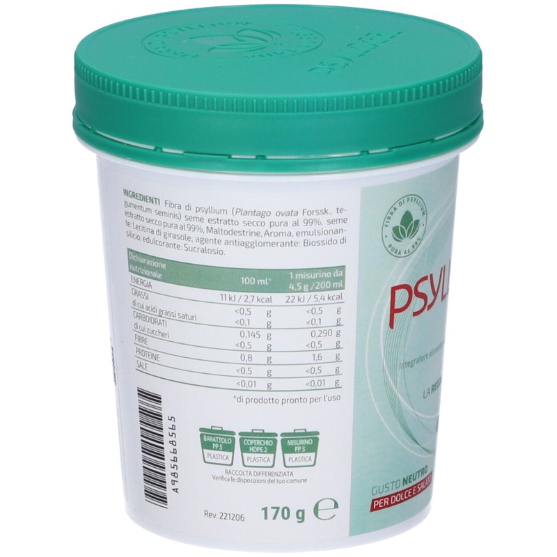 Packaging del prodotto Psyllogel Fibra Integratore Regolarità Intestinale Gusto Neutro Barattolo 170g