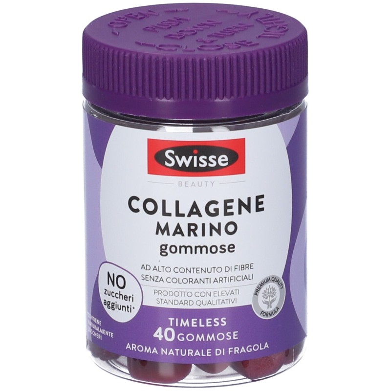 Confezione commerciale diSwisse Collagene Marino Integratore per Pelle 40 Caramelle Gommose