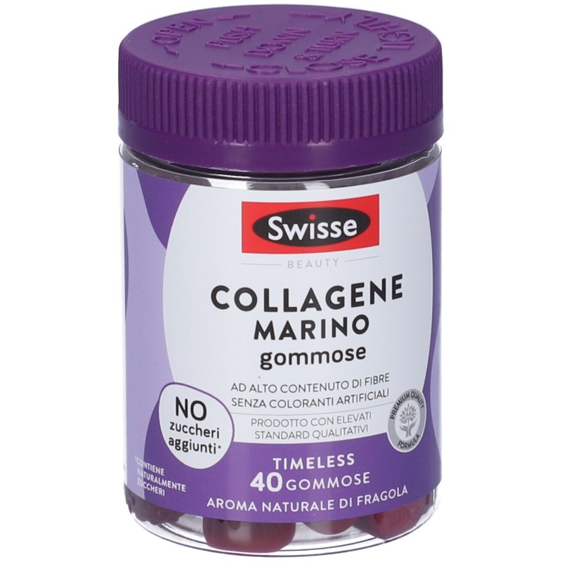 Dettaglio del packaging di Swisse Collagene Marino Integratore per Pelle 40 Caramelle Gommose
