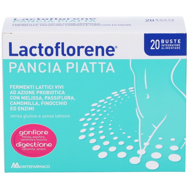 Foto ravvicinata di Lactoflorene Pancia Piatta Fermenti Lattici 20 Bustine