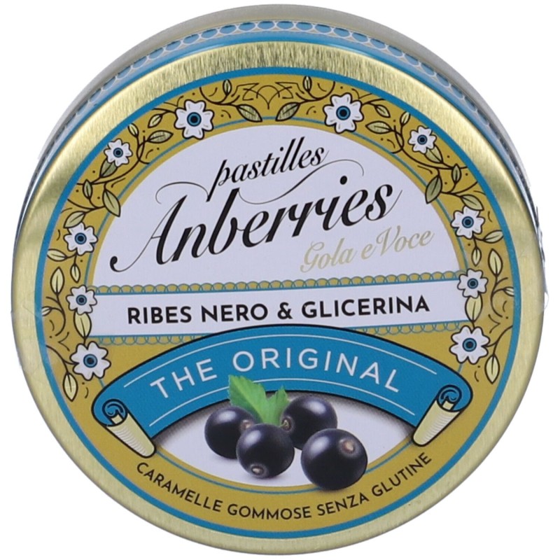 Scatola integra del prodotto Anberries Classiche Ribes Nero & Glicerina Caramelle per le Vie Respiratorie 50g Scatola integra del prodotto Anberries Classiche Ribes Nero & Glicerina Caramelle per le Vie Respiratorie 50g
