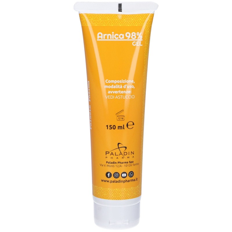 Dettaglio del packaging di Sanavita Arnica Gel Forte al 98% Lenitiva 150ml