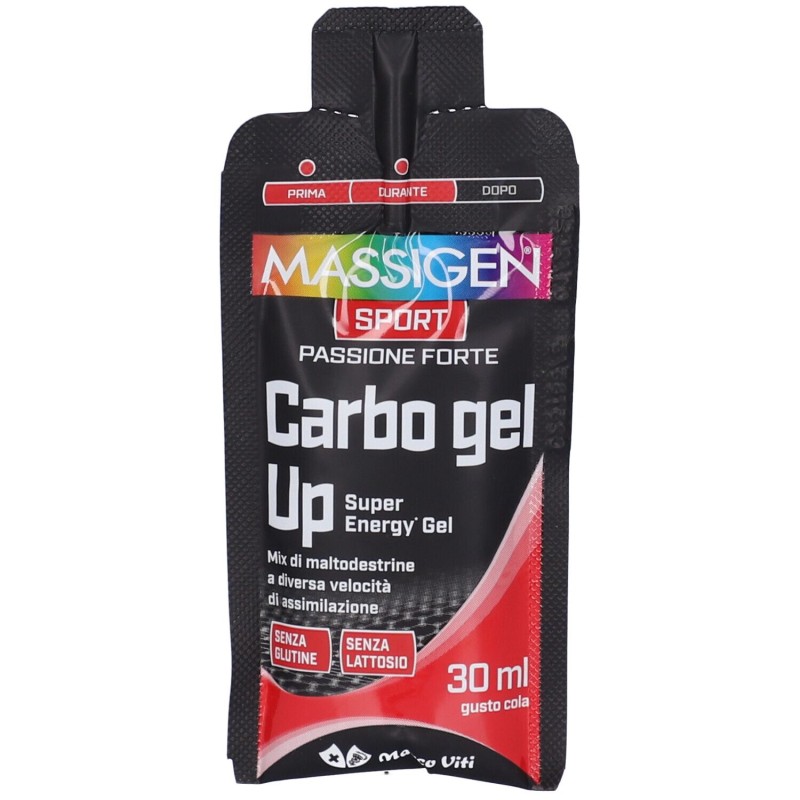 Foto illustrativa del packaging di Marco Viti Massigen Sport Carbo Gel Up Integratore per Articolazioni 30ml Foto illustrativa del packaging di Marco Viti Massigen Sport Carbo Gel Up Integratore per Articolazioni 30ml