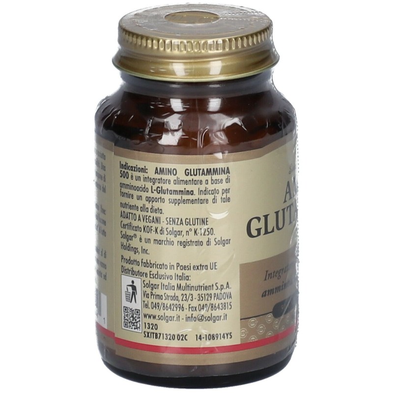Confezione commerciale diAMINO GLUTAMMINA 500 50 CAPSULE VEGETALI