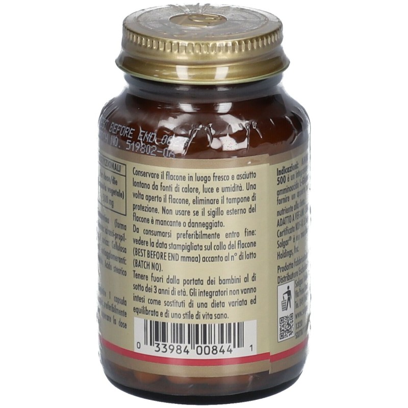 Foto illustrativa del packaging di AMINO GLUTAMMINA 500 50 CAPSULE VEGETALI
