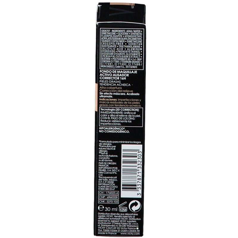 Dettaglio del packaging di Vichy Dermablend 3D Correction N 25 Nude Fondotinta Levigante 30ml