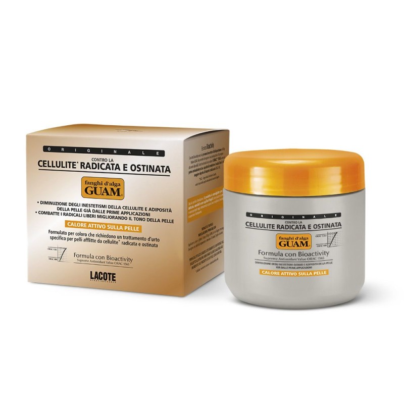 Foto esplicativa di Guam Fango d'Alga Anticellulite per Cellulite Radicata e Ostinata 500 g