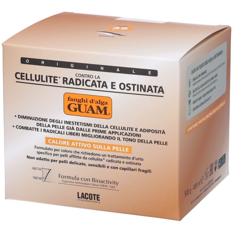 Packaging del prodotto Guam Fango d'Alga Anticellulite per Cellulite Radicata e Ostinata 500 g