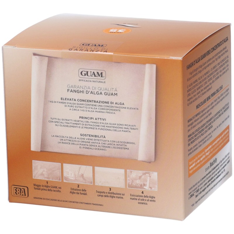 Scatola originale del prodotto Guam Fango d'Alga Anticellulite per Cellulite Radicata e Ostinata 500 g