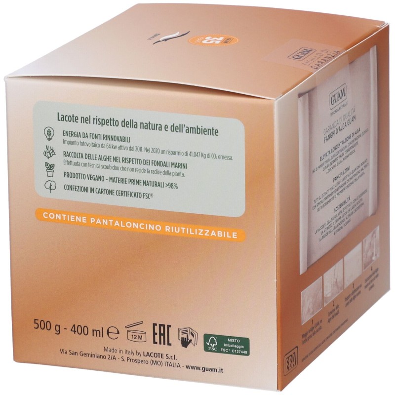 Packaging integro del prodotto Guam Fango d'Alga Anticellulite per Cellulite Radicata e Ostinata 500 g